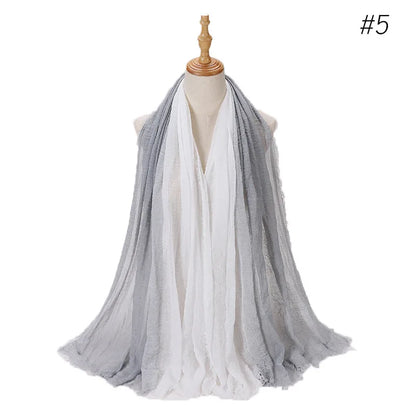 180*90cm Gradient Cotton Linen Women Muslim Hijab Scarf Woman Islamic Arab Shawl Wrap Head Scarves Ready To Wear Headscarf