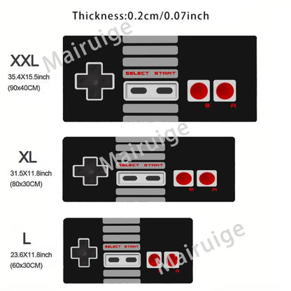 Retro Game Controller Large Mouse Pad HD Anti-Slip Rubber Base Washable XXL Desk Mat with Precision Edges for Gaming Office Work
