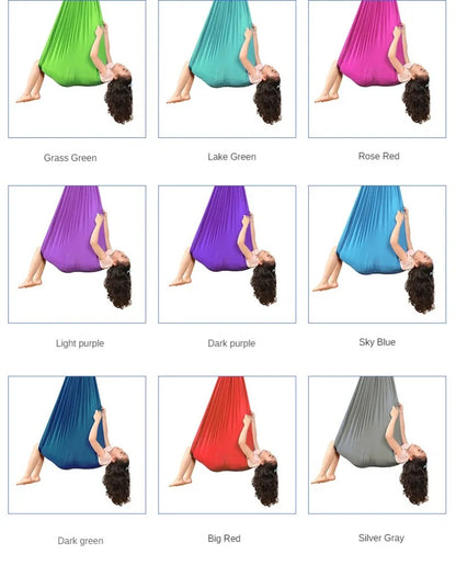 Sensory Swing for Children's Child 150X280CM Home Hammock Hangemock Adjustable Yoga Fitness Tool with Extension Straps Carabiner