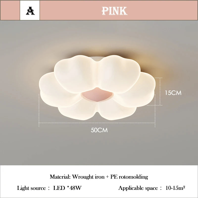 Children's Room Flower Ceiling Lights Pink Flower Princess Room Light Warm Romantic Girl Bedroom Nursery Baby Room Ceiling Lamps
