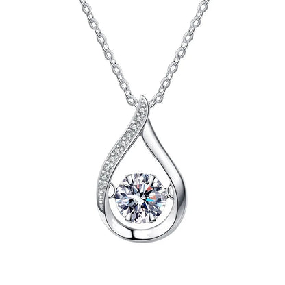 VVS1 D Color Moissanite Necklace For Women Fine Jewelry with GRA 925 Sterling Sliver Chain Plated 18k White Gold