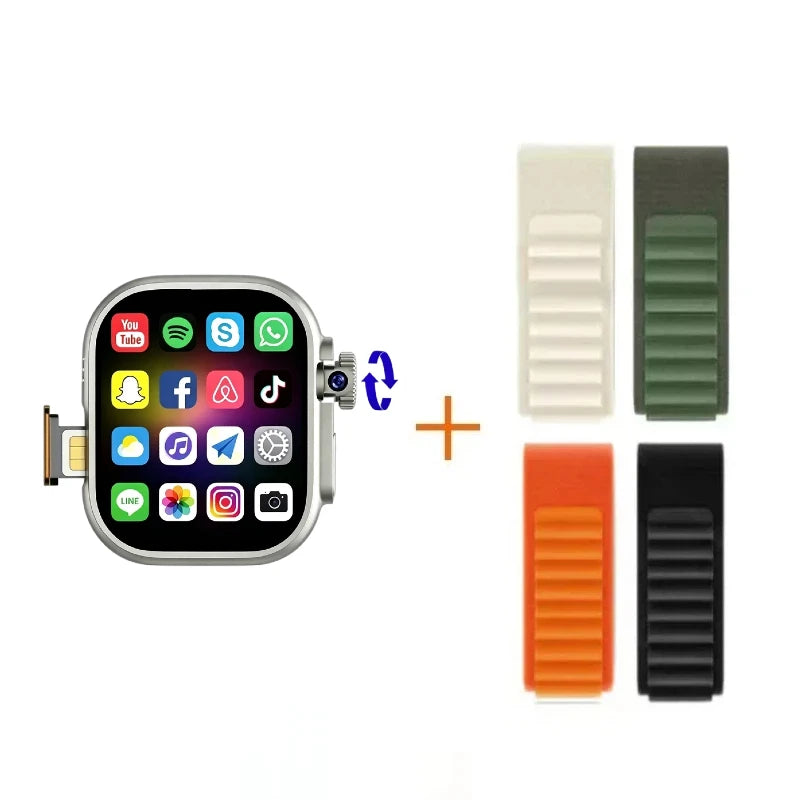 4G Android Smart Watch DW200 Amoled Smartwatch+1/3pcs straps 64GB Rom Heart Rate SmartWatch Men women support SIM Card GPS WIFI