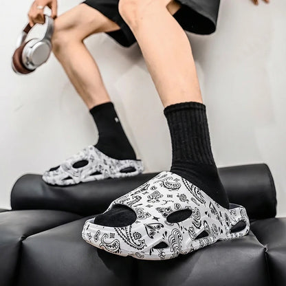 Summer New Men's Women's Light Platform Massage Slippers Unisex Couple Sandals Beach Casual Slides Shoes Soft Sole Flip-flops