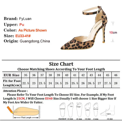 Autumn Sexy Leopard Women Sandals Office Pumps 6cm 8cm 10cm Elegant Office  High Heels Women Pointed Toe Luxury Female Shoes