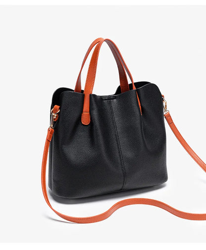 Women's Bag Leather Luxury Designer Shoulder Bag Soft Handbags Large Capacity Crossbody Bags Blue Black Khaki