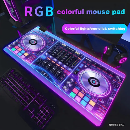 RGB Radio Dj Workbench Mouse Pad Gamer HD Large HD HYBXAXC Desk Mats MousePads Natural Rubber Carpet Anti Slip Laptop Mice Pad