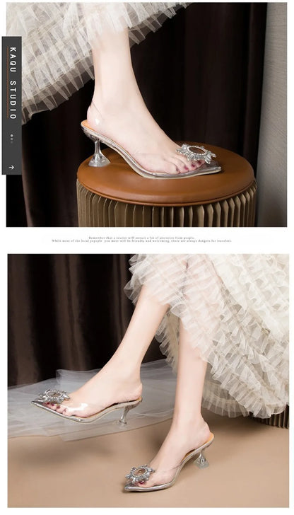 2026 Summer New Women's Fashion Comfortable Elegant Stiletto Heels Clear Sandals Ladies Casual Pumps Party Luxury Shoes