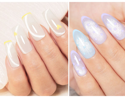 AWStorG 7.5ml Light Color Cat Eye Gel Nail Polish Pink Semi Permanent Glitter Magnetic Gel Soak Off UV LED Varnish Nail Art