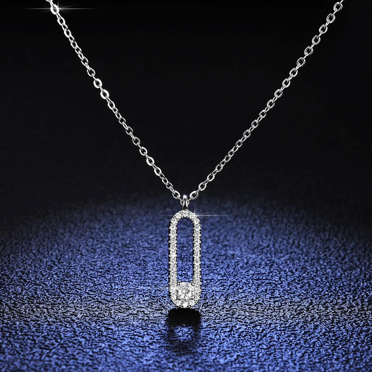 3MM 18K White Gold Plate Full Moissanite Necklace for Women Sparkling 925 Sterling Silver Pendant Birthday Gift Wholesale