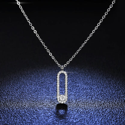 3MM 18K White Gold Plate Full Moissanite Necklace for Women Sparkling 925 Sterling Silver Pendant Birthday Gift Wholesale