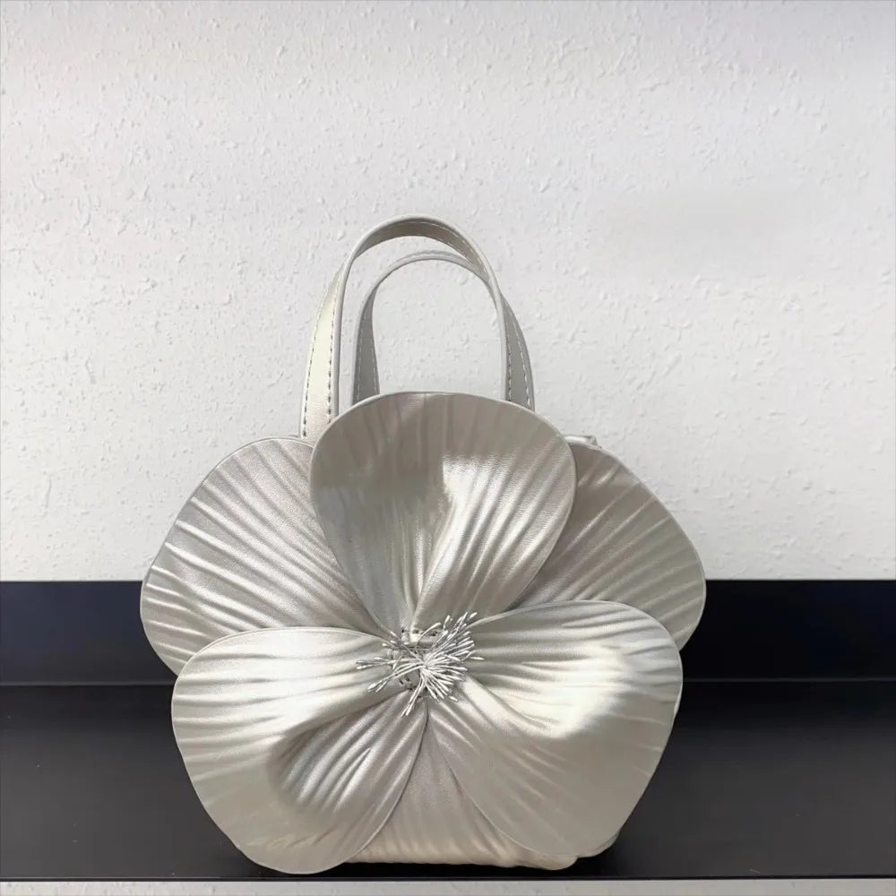 Innovative Chinese-Style Floral Bucket Bag Drawstring French Mini Tote Bag Flower Bucket Purse Women Luxury Designer Handbags