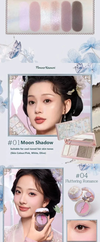 Flower Knows Set Midsummer Fairytales Make up Gift Box Eye Brow Palette Powder Blusher Eyebrow Concealer Lipgloss For Women