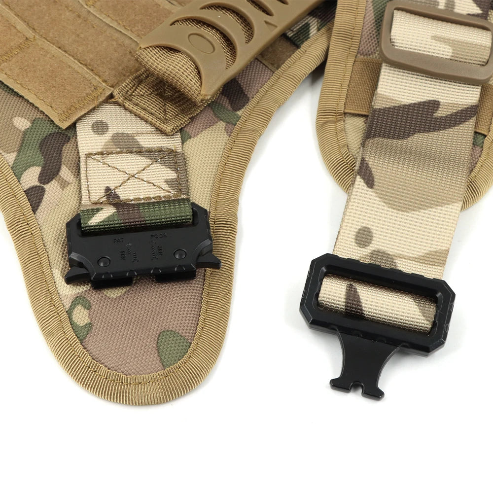 Dog Harness for Large Dogs Leash Collar Molle Pouch Military Harnesses French Bulldog Pet Tactical Training Vest Dog Accessories