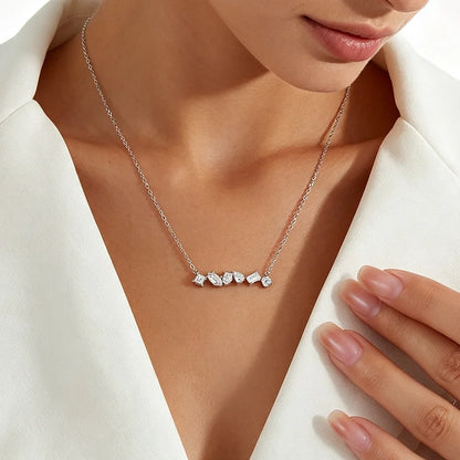 COSYA 1.6cttw Moissanite Necklace For Women S925 Silver Plated 18K Gold Pear/Oval Muti Cut D Color Lab Diamond Fine Jewelry Gift