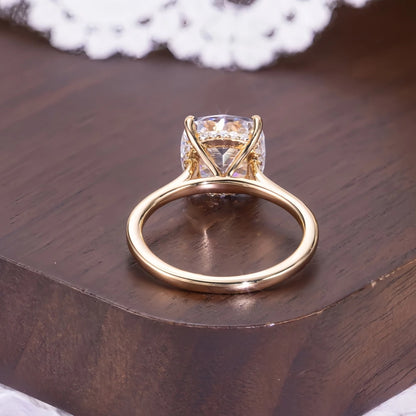 0.8-6Ct Cushion Cut Moissanite Solitaire Engagement Ring Fashion Wedding Rings for Women S925 Sterling Silver with Certificate