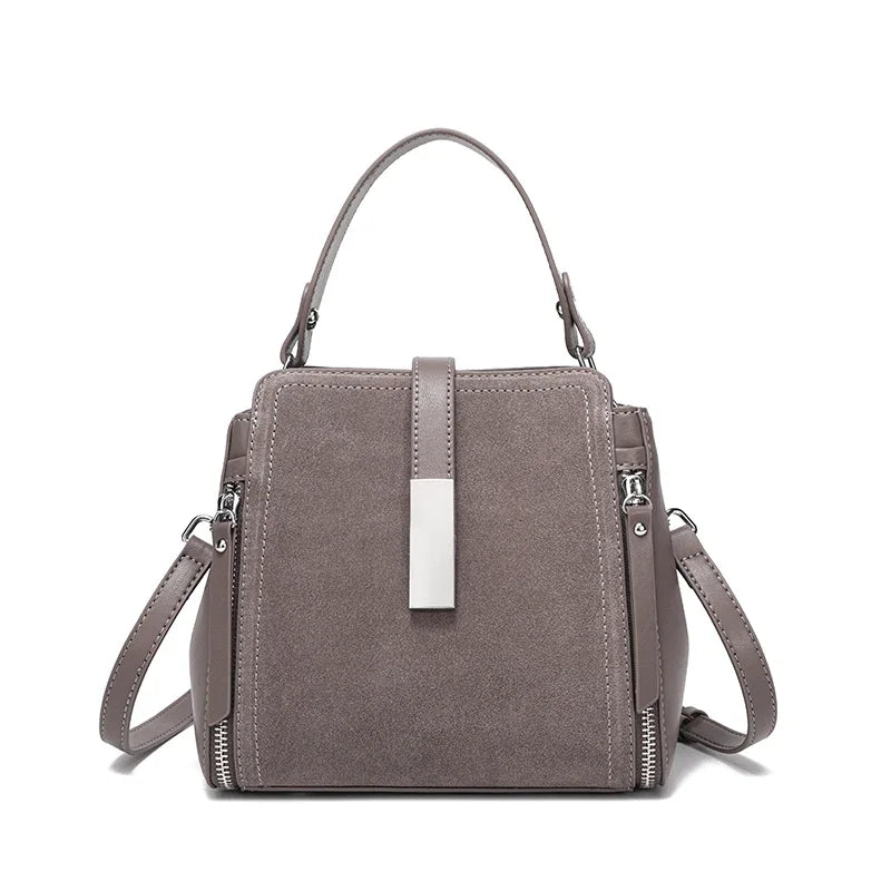 NEW Winter Women's Vintage Natural suede Leather Shoulder Bags Ladies Luxury Designer Cowhide Handbags Female Crossbody Bag