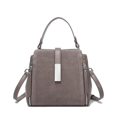 NEW Winter Women's Vintage Natural suede Leather Shoulder Bags Ladies Luxury Designer Cowhide Handbags Female Crossbody Bag