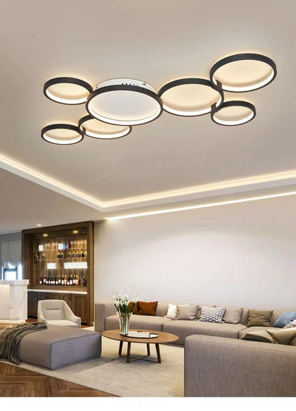 Modern LED Ceiling Chandeliers With Remote Control Decor Home Ring Lamp Living Room Bedroom Dining Room Ceiling Light Fixtures