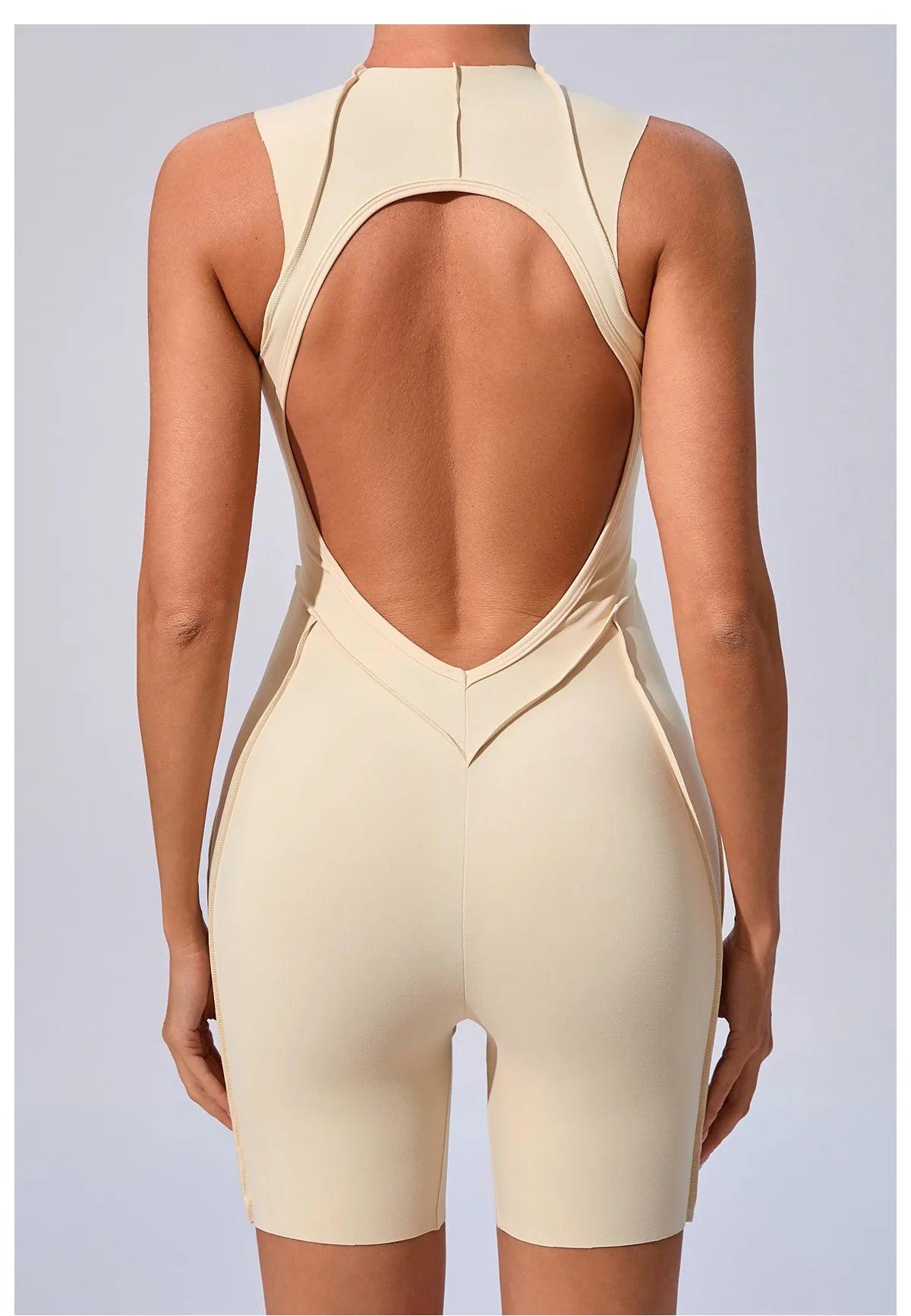 Women's Sports Jumpsuit Kit Yoga Fitness Bodysuit Hip-lifting Open Back Tight High Elasticity Outdoors Gym Workout Sexy Clothes