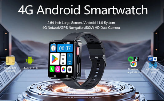 2026 S998 Smart Watch Android 11.0 OS 2.64 inch Large Screen MTK6739 500W Camera 1200mAH Battery Strap Removable Smartwatch 4G