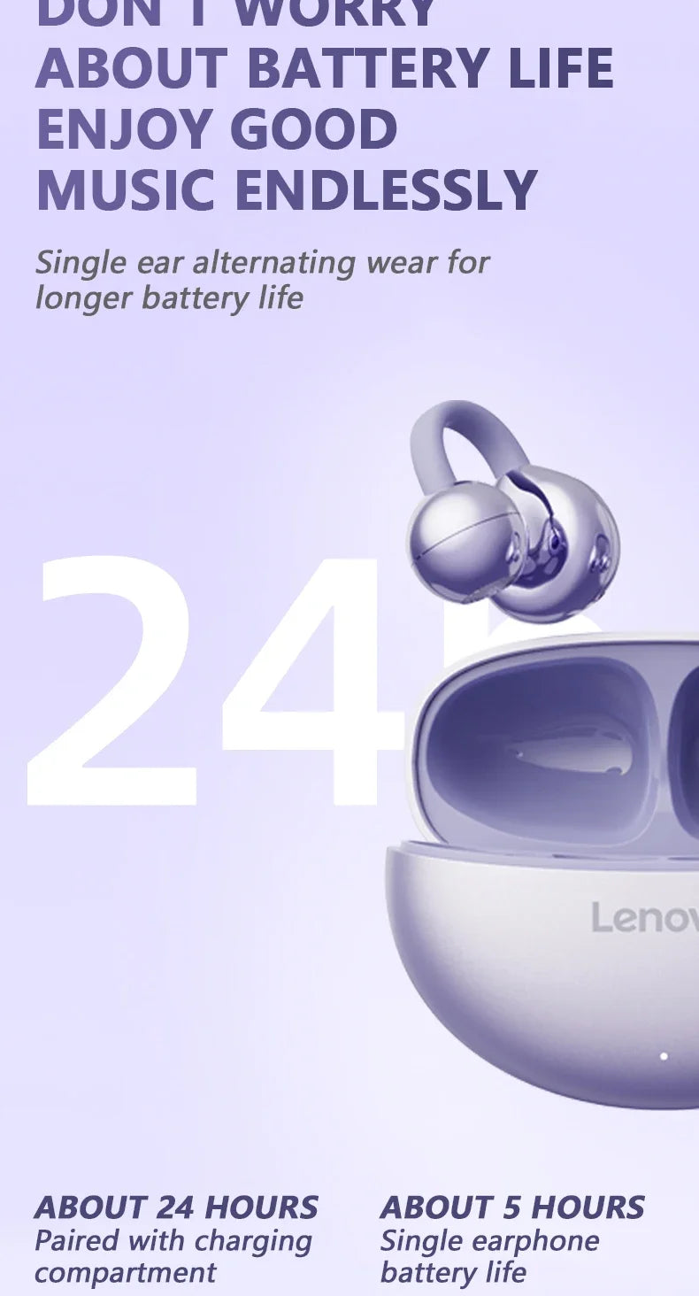 Original Lenovo TA410 Bone Conduction Wireless Earphones OWS 5.4 Bluetooth Headphones Stereo Music Call Noise Cancelling Earbuds