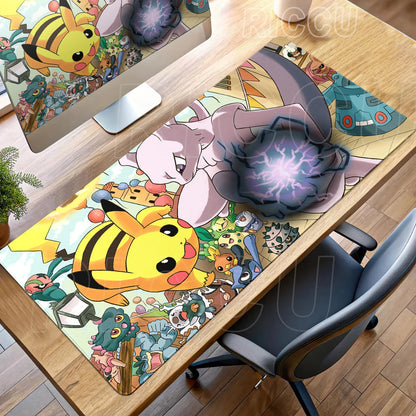 Gaming Mouse Pad Large Rubber Keyboard Desk Mat Anti-slip Gamer Playmat Laptop PC Accessories Carpet Mewtwo P-Pokemon Mousepad