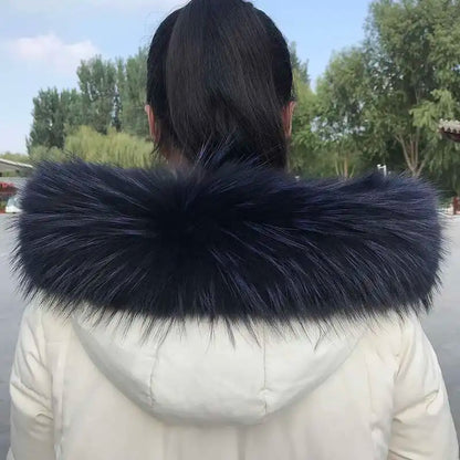 2025 Winter Raccoon Fur Collar Women Men Luxury Natural Fur Hood Trim Decors For Coat Jacket  Genuine Real Fur Shawls Scarves