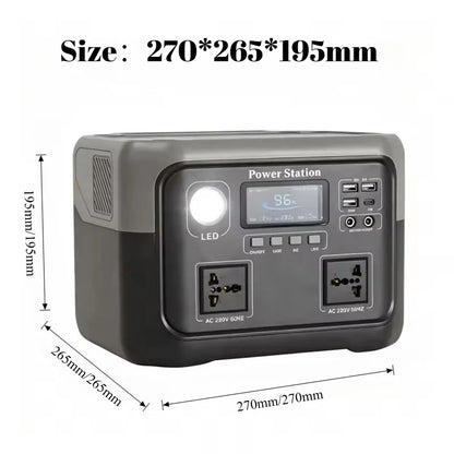 New 800W 589WH Portable Power Station 600W/800W Solar Generator Backup Power Bank for Outdoor Camping, Home Emergency, RV Travel