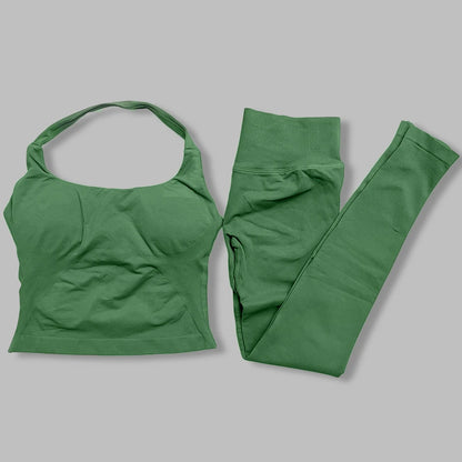 two pieces yoga outfits DF impact gym clothing fitness pants set DFNNYE woman Halter Top sports leggings Gym workout sets
