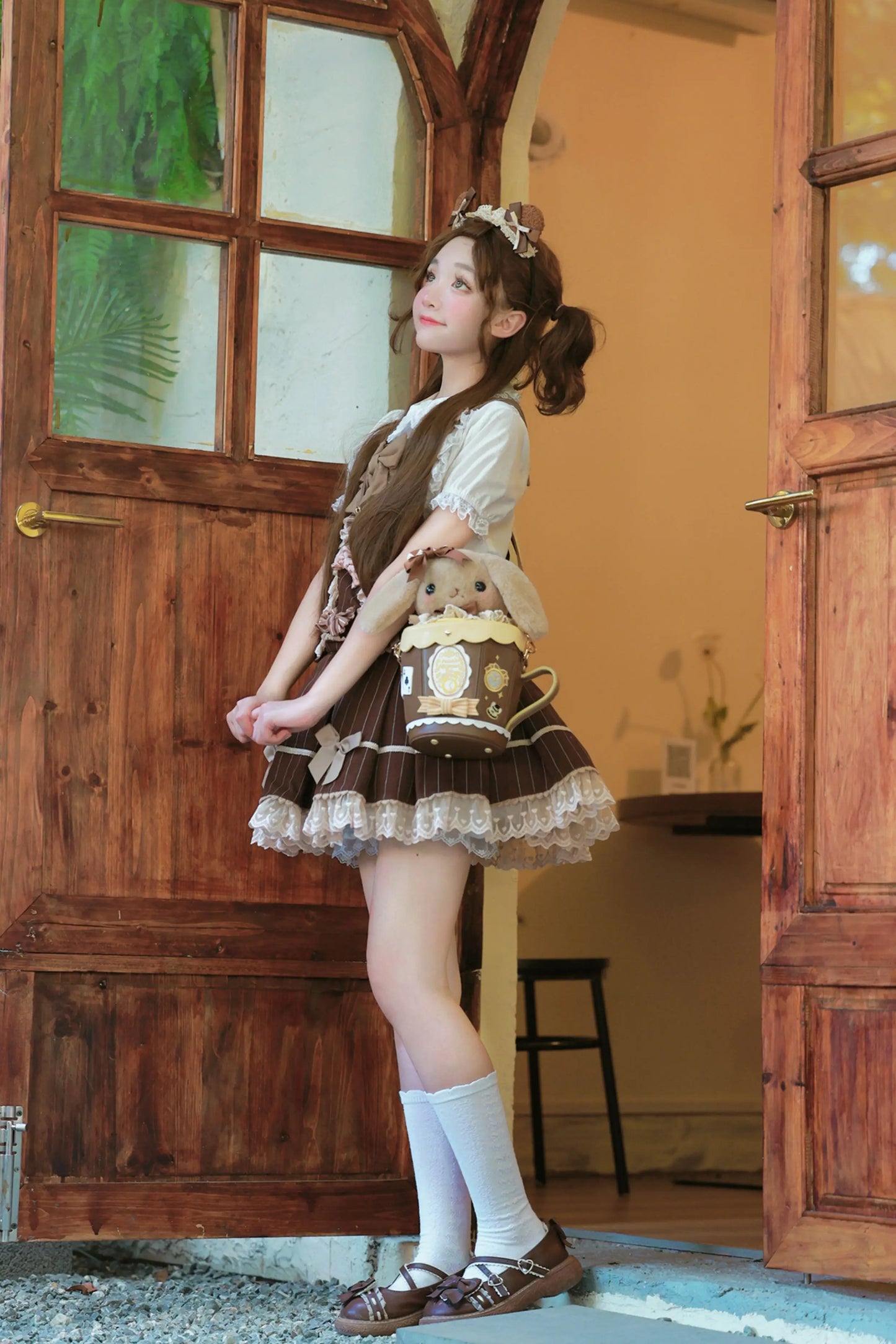 Japanese Original Lolita Cartoon Cute Rabbit Plush Shoulder Bag Sweet Kawaii Jk Uniform Oblique Span Bag