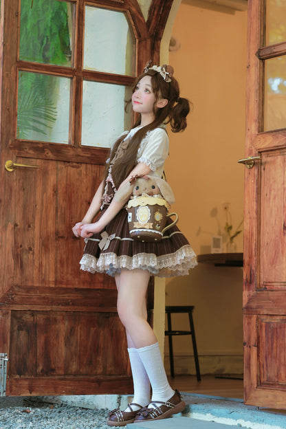 Japanese Original Lolita Cartoon Cute Rabbit Plush Shoulder Bag Sweet Kawaii Jk Uniform Oblique Span Bag