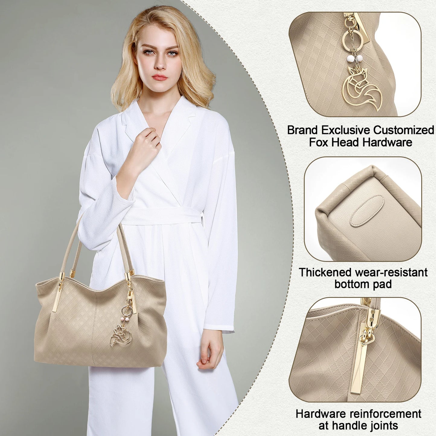 FOXER 2026 New Women's Shoulder Bag Genuine Leather Elegant Female Tote Large Bag Fashion Handbag Commuter Luxury Gift