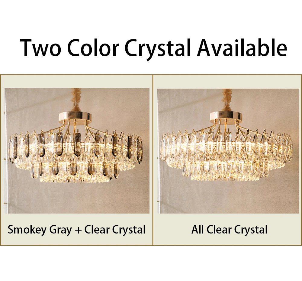 Clear Crystal Ceiling Chandeliers New LED Lights Luxury Rectangle Hanging Lamp Modern Home Decor Lustres for Dining Room Table