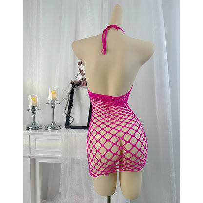 1PC Sexy Women Fishnet Cover Up Without Bikini Hollow Out Bodycon Dress  See Through Beachwear Summer Women's Swimwear