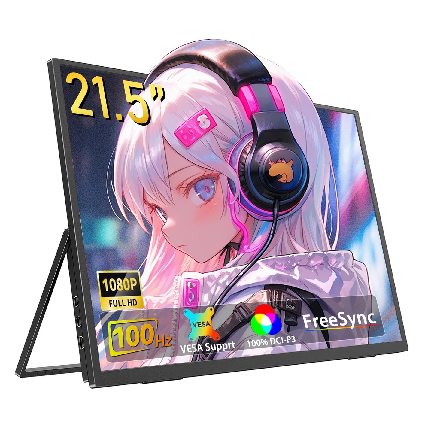 AHXJKA Portable Monitors 21.5/23.8/24.5 Inch 100sRGB Gaming phone Mobile Laptop Extender Second Screen For Steaam/PS4/5/TV/XBox