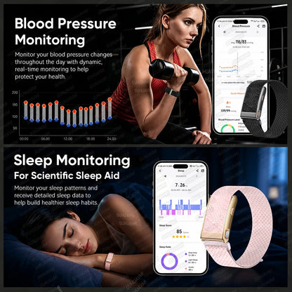 Newly Sports Smart Band,24Hours ECG+HRV,Blood Pressure,Body Fat,Screenless Design,3ATM Waterproof,BT5.3,Fitness Tracker Bracelet