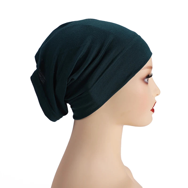 Soft Modal Inner Hijab Cap Muslim Stretch Turban Cap Islamic Underscarf Bonnet Hat Female Headband Tube Cap Turbante
