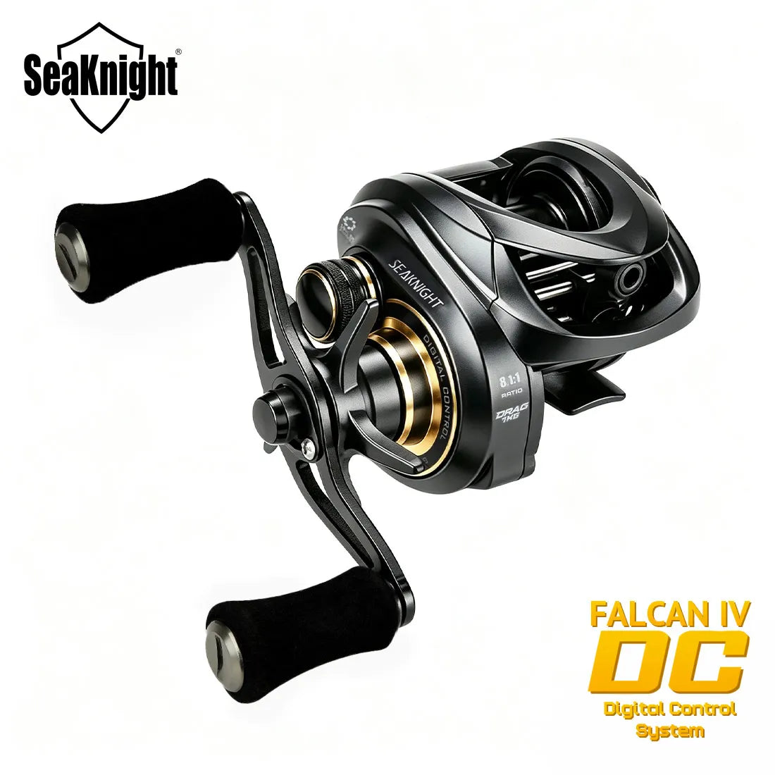 SeaKnight Brand FALCAN IV DC 8.1:1 Series Baitcasting 10+1BB Carbon Fiber Drag System 7kg/15lbs Brass Gear Power Fishing Reel