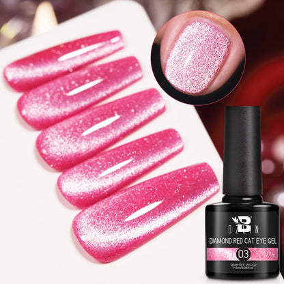 7.5ml Golden Light  Magnetic Gel Golden Gems Magnetic Gel Nail Polish Cat Nail Sparkling Glitter Semi Permanent Varnish