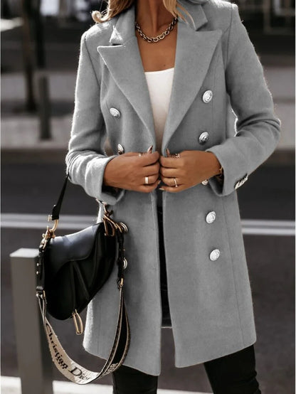 Casual Woolen Coat for Women Long Sleeve Streetwear Korean Fashion Jackets Button Turn Down Collar 2023 New Autumn Winter Coats