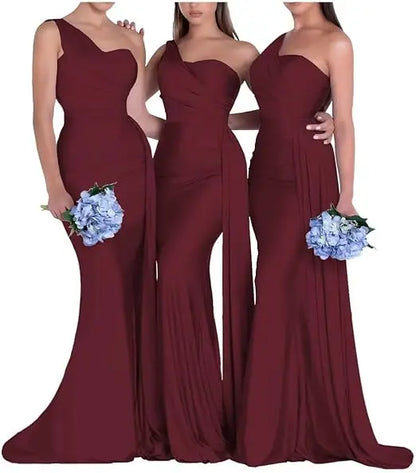 One Shoulder Mermaid Bridesmaid Dresses Corset Back Formal Evening Party Gowns 2026 Prom Graduation Dress Customized