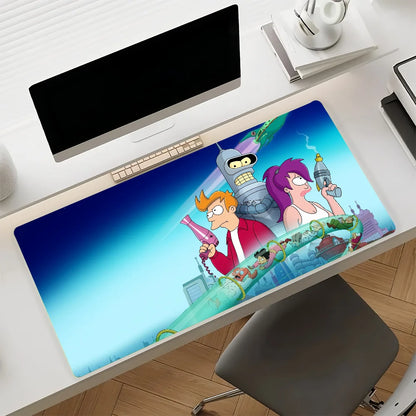 Cartoon F-Futurama-S Mouse Pad Non-slip Rubber Gamer Balance Computer Mat Decoracion Deskmat Laptop Office Large