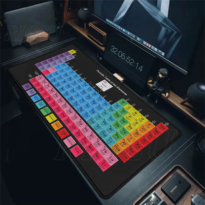 Periodic Table of Elements Mouse Pad Large Gaming Keyboard Mousepad with Stitched Edge Non-Slip Rubber Base Office PC Desk Mat