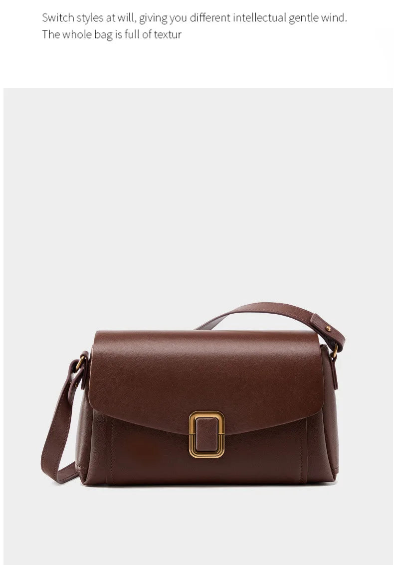 Women's Genuine Grade Cow  Leather Shoulder Crossbody Purse Bag Luxury Designer Ladies Underarm Bag Female Small Square Bag New