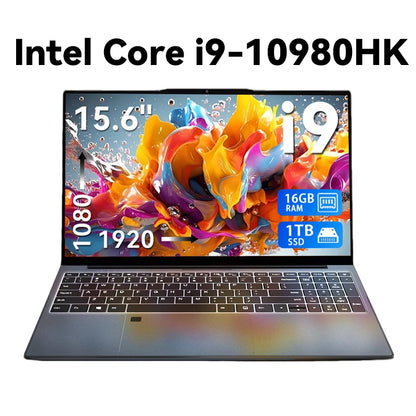 15.6' Intel Core I9 10980HK Laptop Computer Windows 11 Pro 16GB RAM 1TB SSD M.2 Notebook PC Gamer Portable Laptops Gaming Office