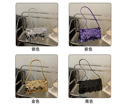 Sequin Evening Party Shoulder Bags for Women Lightweight Portable Ladies strap Crossbody Bag Solid Color fashion Female Handbag