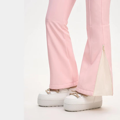 Thicken One-piece Ski Suit Women Faux Fur Hooded Tassels Coat High Waist Belt Jumpsuit 2025 Winter Windproof Waterproof Skiwears