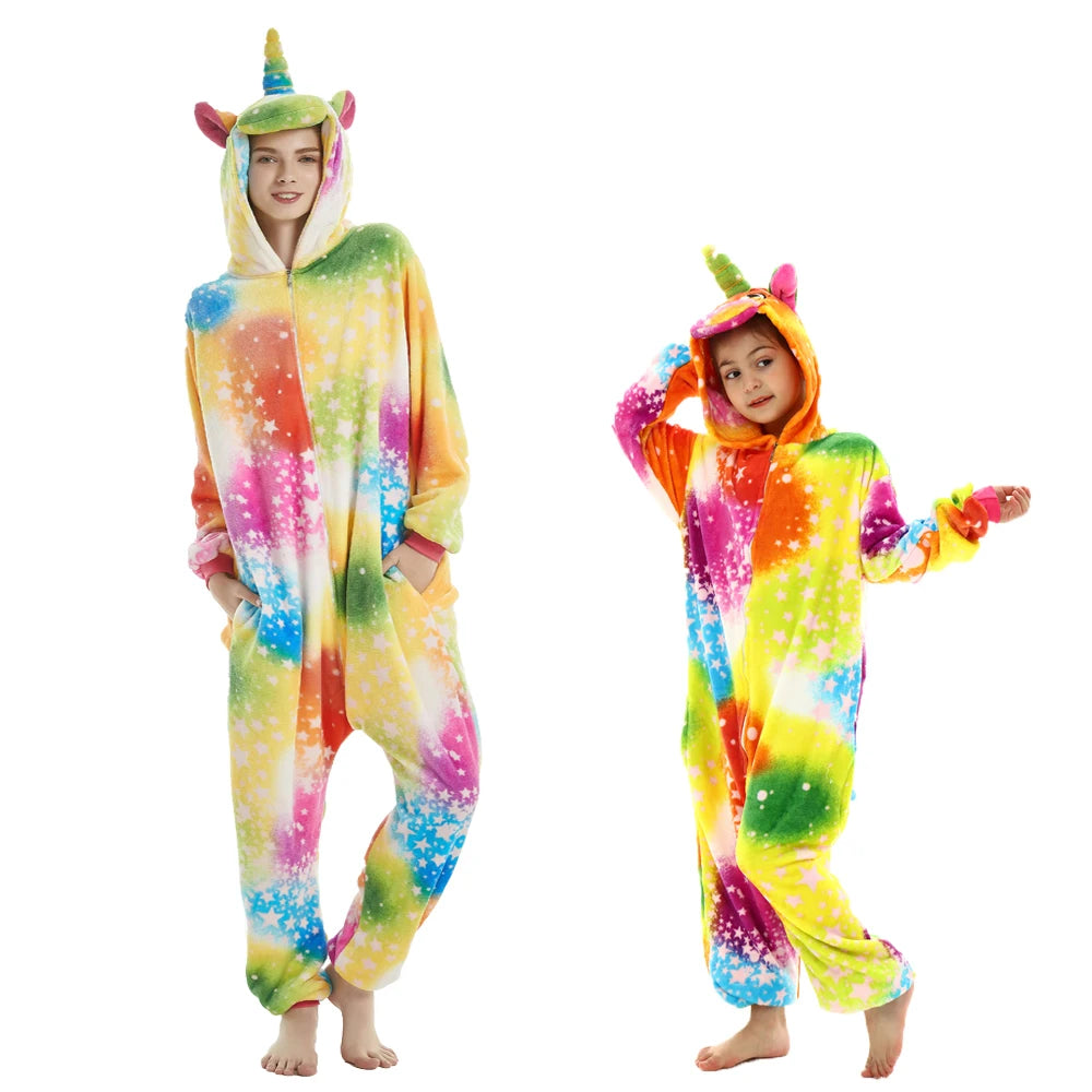 Adults Animal Cosplay Pajamas Flannel Onesies Costume Jumpsuit Pajamas Hooded Sleepwear Halloween One Piece for Performing