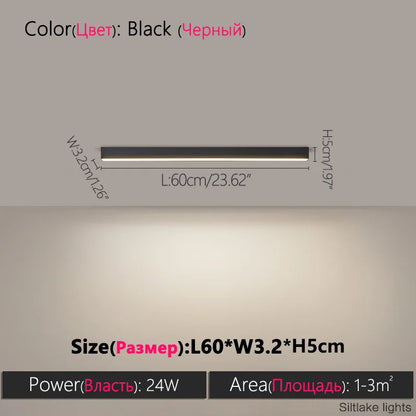Modern Long Strip Ceiling Light Surface Mounted Minimalist Aisle Lamp Living Room Bedroom Kitchen Home Office LED Lighting