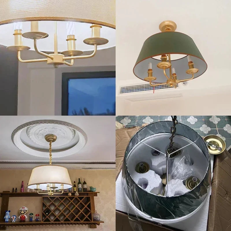 Modern Ceiling Chandeliers Stylish Simplicity Nordic Fabric Lampshade Living Room Dining Bedroom Home Decor Lightings Led Lights